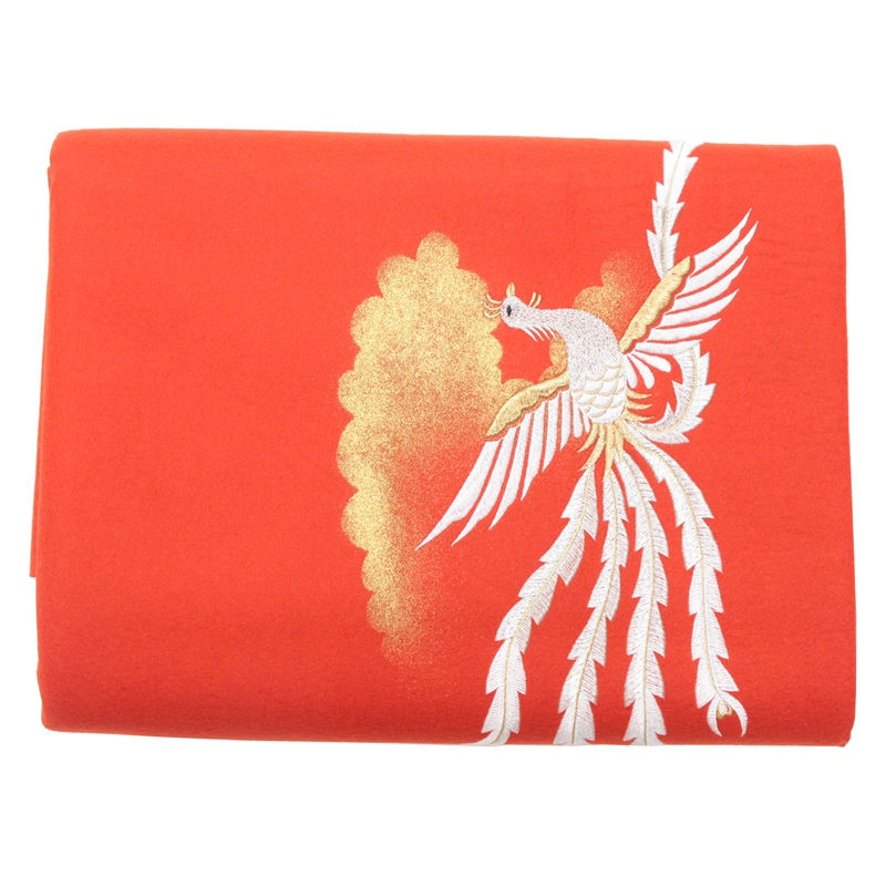 アウトレット品 三月毛せん 雛人形用 40×7 フェルト 鳳凰刺繍入 赤毛氈 七段用 幅140cm (22a-ya-2652) 見切処分品