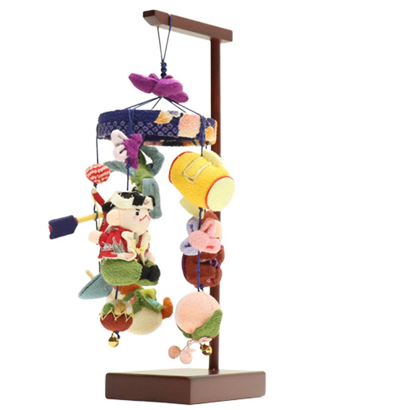 アウトレット品 五月人形 吊るし飾り （卓上小） 桃太郎 スタンド付き 高さ27cm (24a-ya-0197) インテリア ディスプレイ 見切処分品