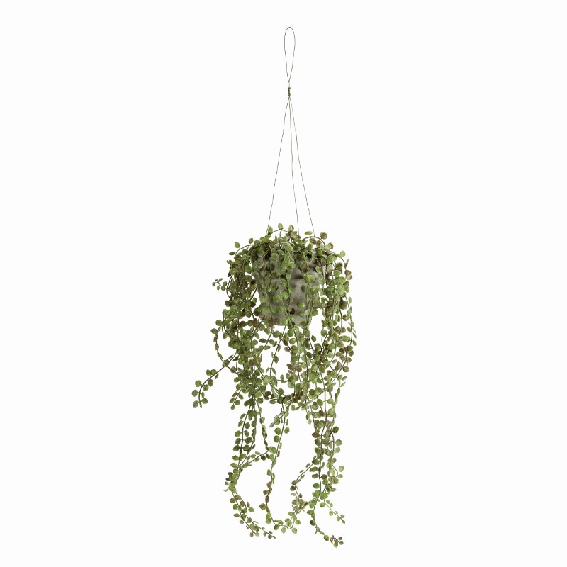 人工観葉植物 ワイヤープランツ ハンギングポット 高さ45cm （P188-fz4924) （代引き不可） インテリアグリーン フェイクグリーン