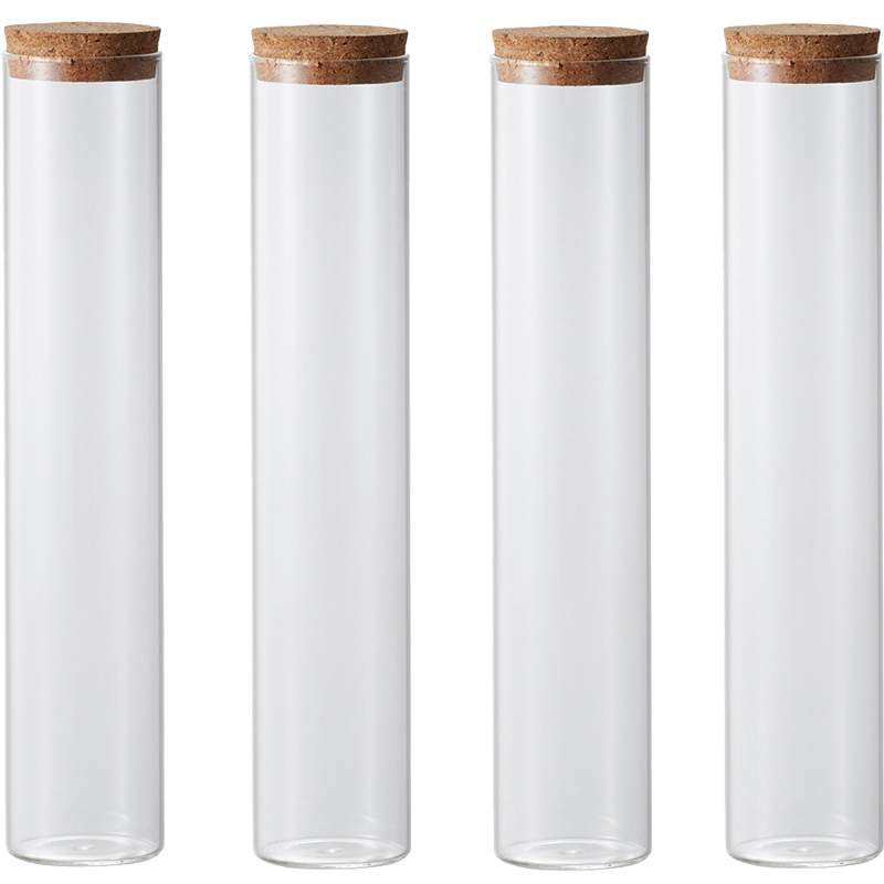 花瓶 フラワーベース Glass Gift Glass Cylinder with Cork ガラスシリンダー ウィズ コルク natural （4個入り） [777-402-000] [p120]
