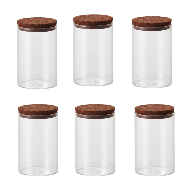 花瓶 フラワーベース Glass Gift Glass Cylinder with Cork ガラスシリンダー ウィズ コルク brown （6個入り） [777-410-028] [p120] ガ
