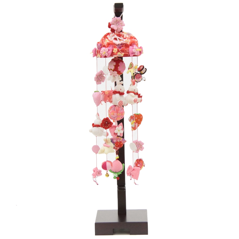 吊るし飾り まり飾り つるし雛 桜うさぎ turu-ya スタンド 高さ65.5cm (24hina-ya-to0007) ひな人形 雛祭
