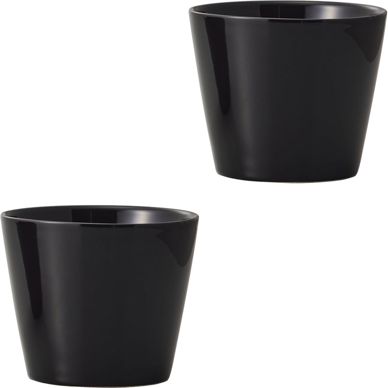 花瓶 フラワーベース CERAMIC VASE BASIC Color VASE Round カラー ベース ラウンド BLACK （2個入り） [144-764-800] [p74] ストーンウ