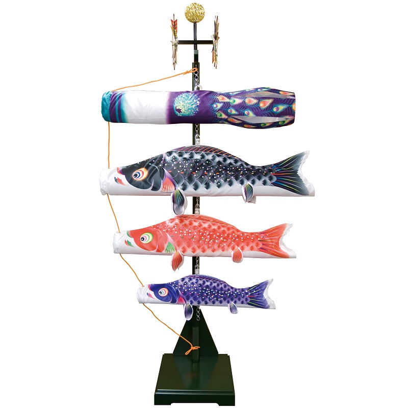 徳永 鯉のぼり 室内用 室内飾り鯉のぼり 80cm鯉3匹 星歌スパンコール 日本の伝統文化 こいのぼり