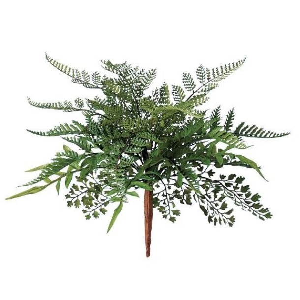 人工観葉植物 ミックスファン ブッシュ 長さ25cm （P137-91681) （代引き不可） インテリアグリーン フェイクグリーン