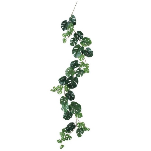 人工観葉植物 ヒメモンステラ ガーランド 長さ180cm （P149-98812) （代引き不可） インテリアグリーン フェイクグリーン