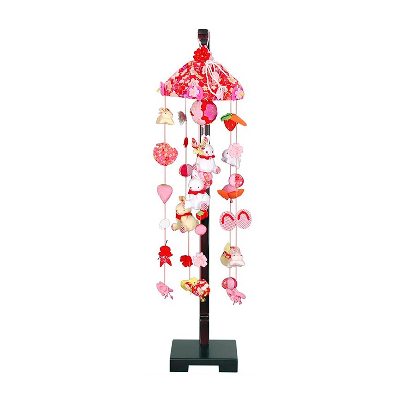 吊るし飾り 桜うさぎ 飾り台セット 中 スタンド付き 高さ90cm（sp-3-16）つるし雛 雛人形 脇飾り インテリア つるし飾り