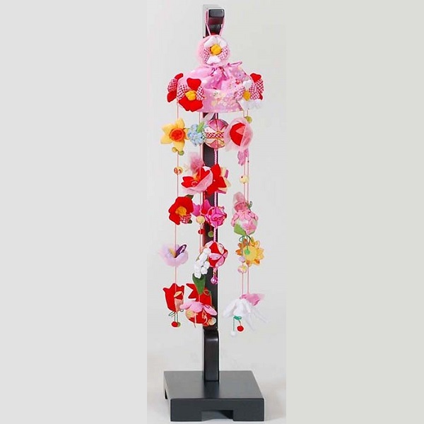 吊るし飾り 12か月の花の蓮 小 スタンド付き 飾り台セット ひな祭りのさげ飾り 雛人形 高さ15cm インテリア
